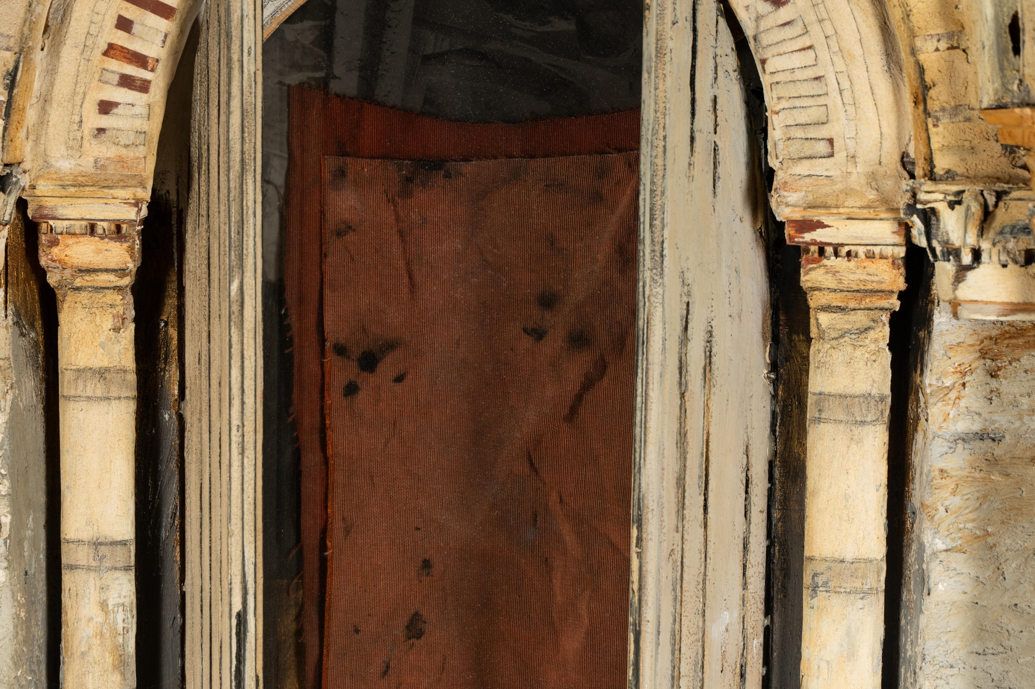 Artwork by Richard Bunkall, : Doorway No. 3, Made of wood, plaster, oil, glass, cloth