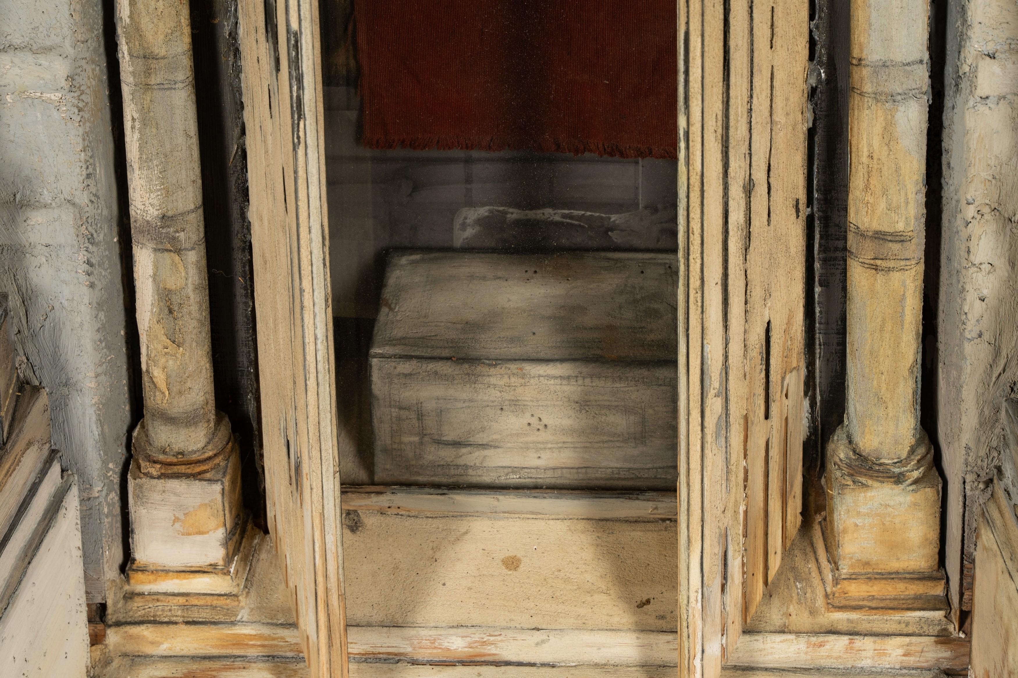 Artwork by Richard Bunkall, : Doorway No. 3, Made of wood, plaster, oil, glass, cloth