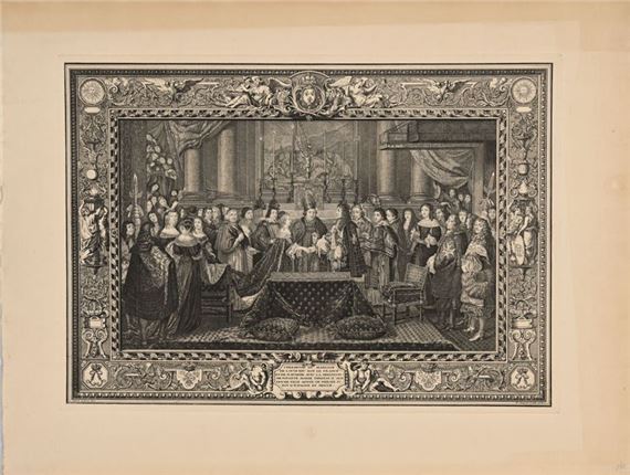Wedding ceremony of Louis XIV King of France and Navarre with Maria Theresa of Austria by Charles Le Brun, 20th century
