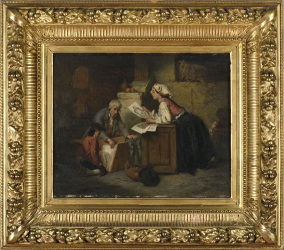 The Print Dealer by Alexandre-Marie Guillemin, 1857