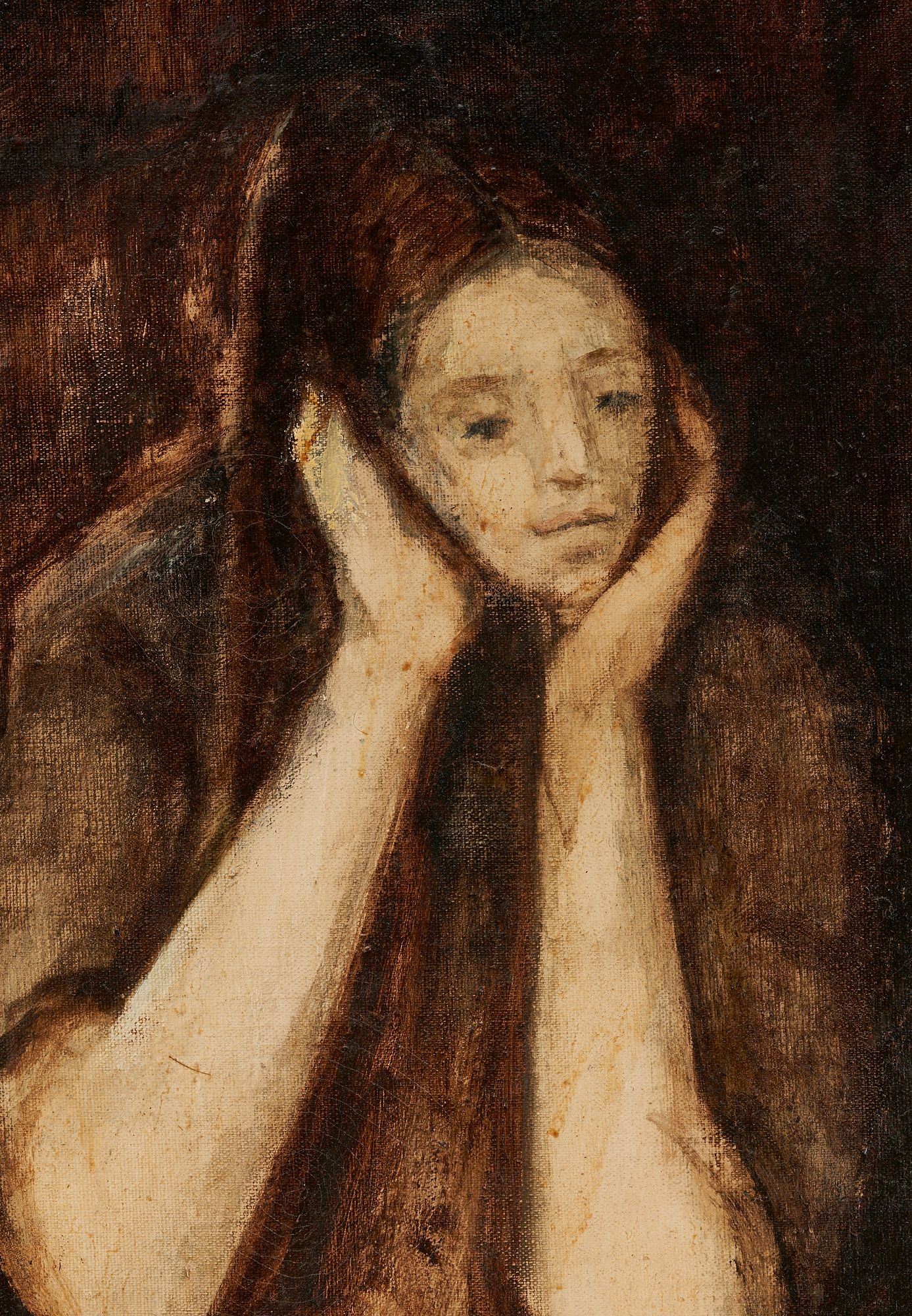 Artwork by Robert Brodersen, Child Seated At Table, Made of oil on canvas