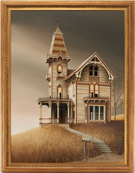 Painting of a Victorian Mansion by Douglas K. Gifford, 1976