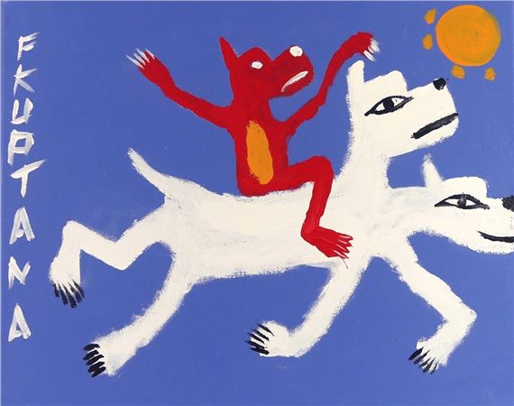Untitled: Wolf Rider by Floyd Kuptana