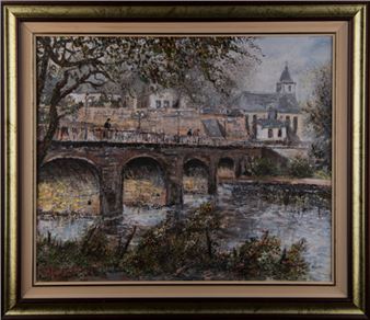 Saarbrücken: Blick auf die Alte Brücke - Otto Harlos