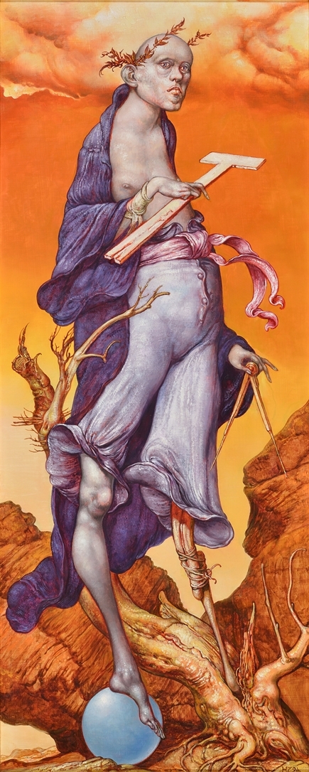 Artwork by Heinz Zander, Triptychon Hyperion in Griechenland, Made of Oil on hardboard