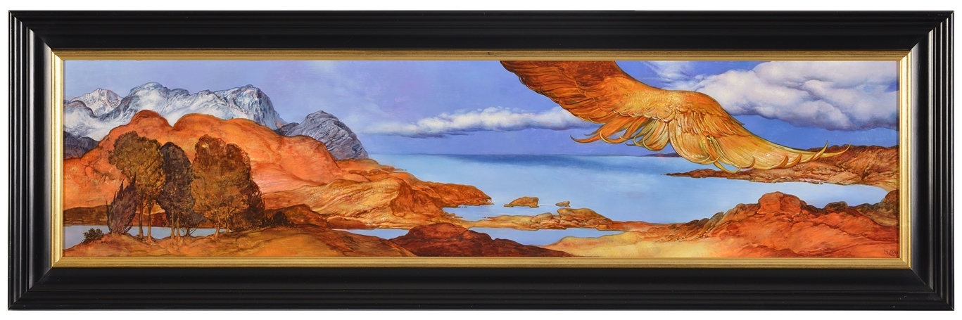 Artwork by Heinz Zander, Triptychon Hyperion in Griechenland, Made of Oil on hardboard