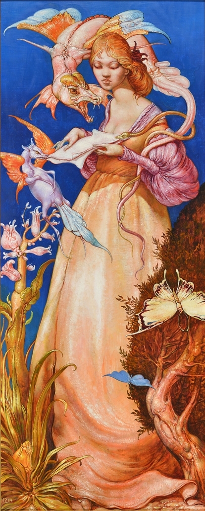 Artwork by Heinz Zander, Triptychon Hyperion in Griechenland, Made of Oil on hardboard