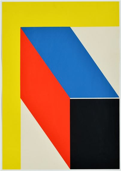 Rot und Blau, nach oben strebend by Hermann Glöckner, 1978