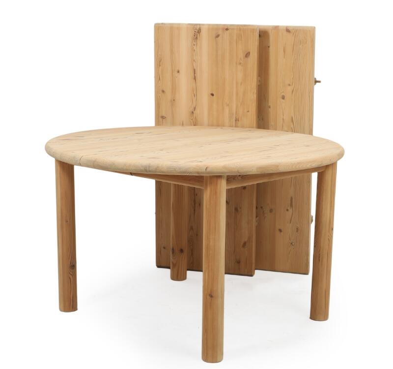 Rainer Daumiller | Circular dining table of solid pine with extension ...