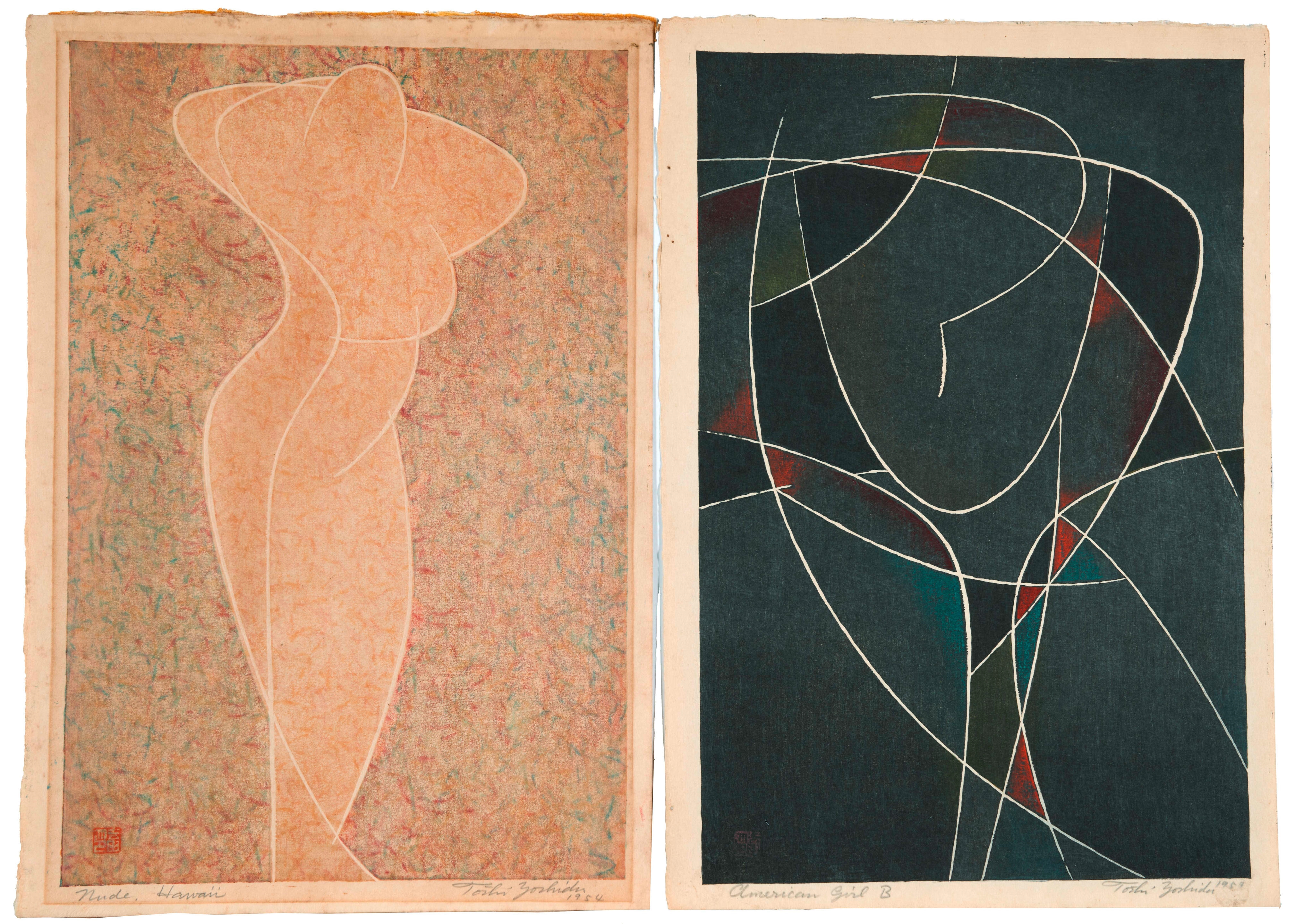 Artwork by Toshi Yoshida, FIVE WOODBLOCK PRINTS, Made of WOODBLOCK PRINTS