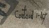 Lucien Coutaud signature on Watercolor on paper, 1947.