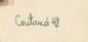 Lucien Coutaud signature on watercolour on paper, 1948.