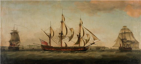 The East IndiamanBerringtonin three positions off Dover by Francis Holman