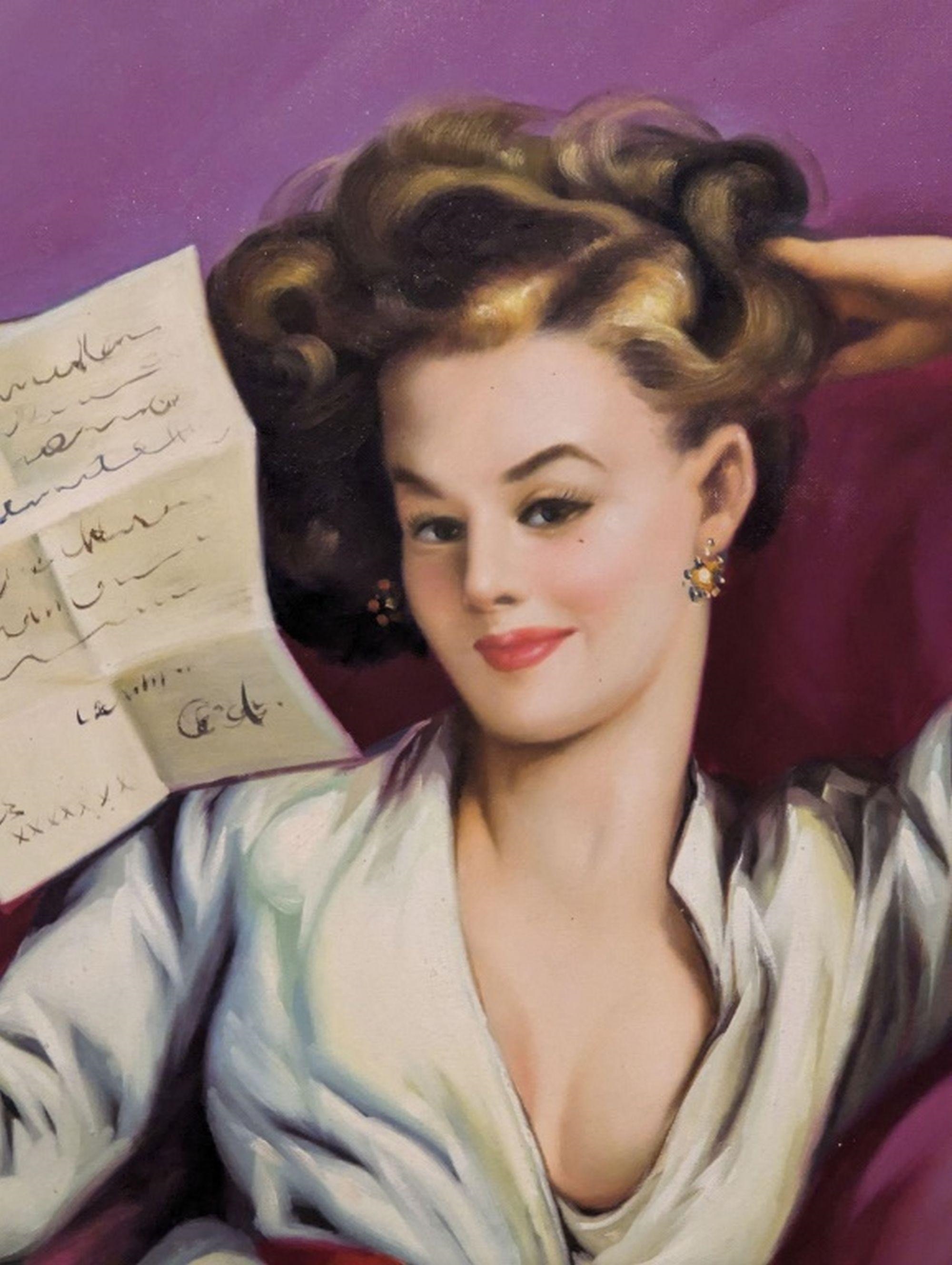 Artwork by Gil Elvgren, Pin-up girl, Made of Acrylic on canvas