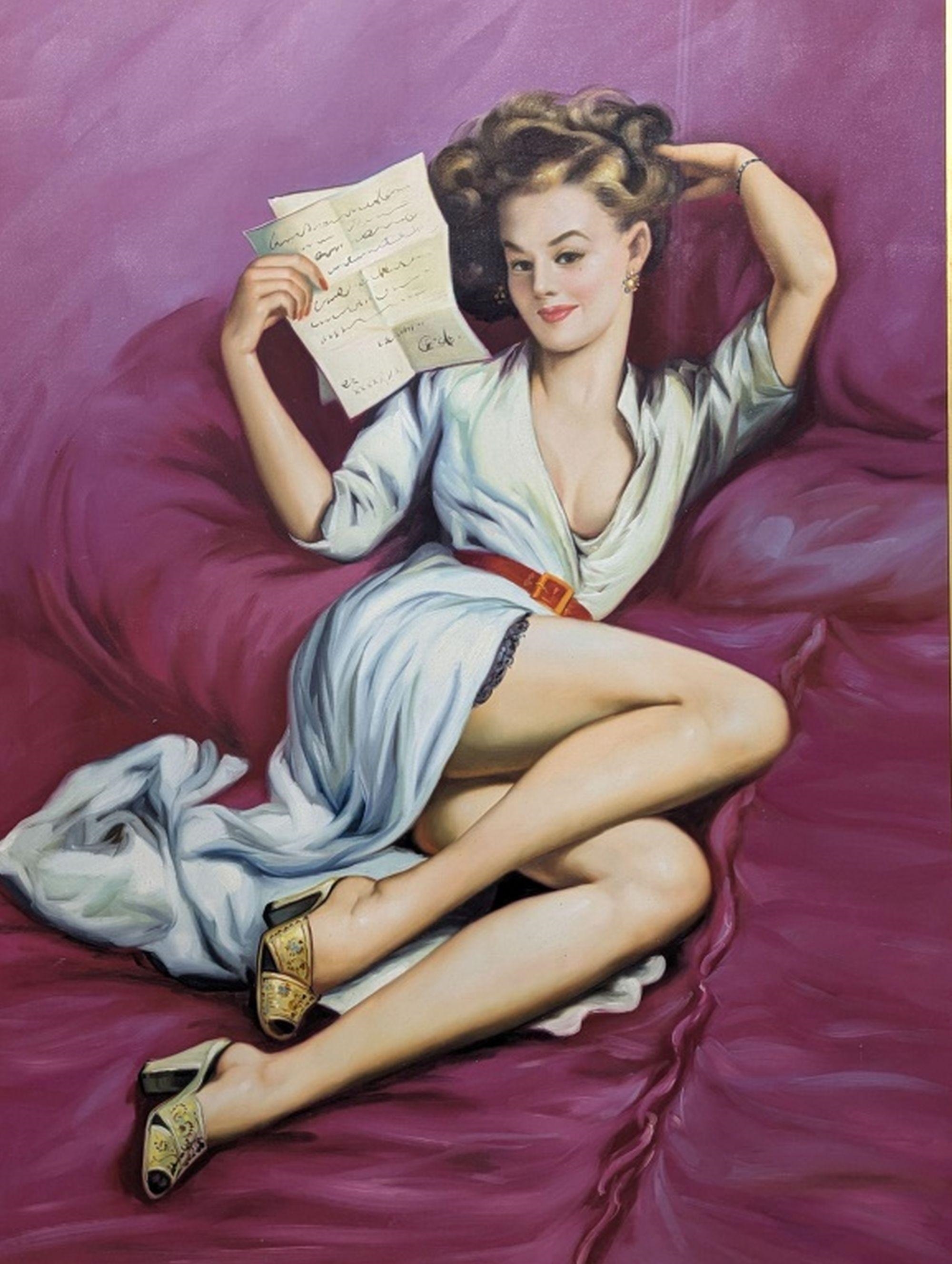 Artwork by Gil Elvgren, Pin-up girl, Made of Acrylic on canvas