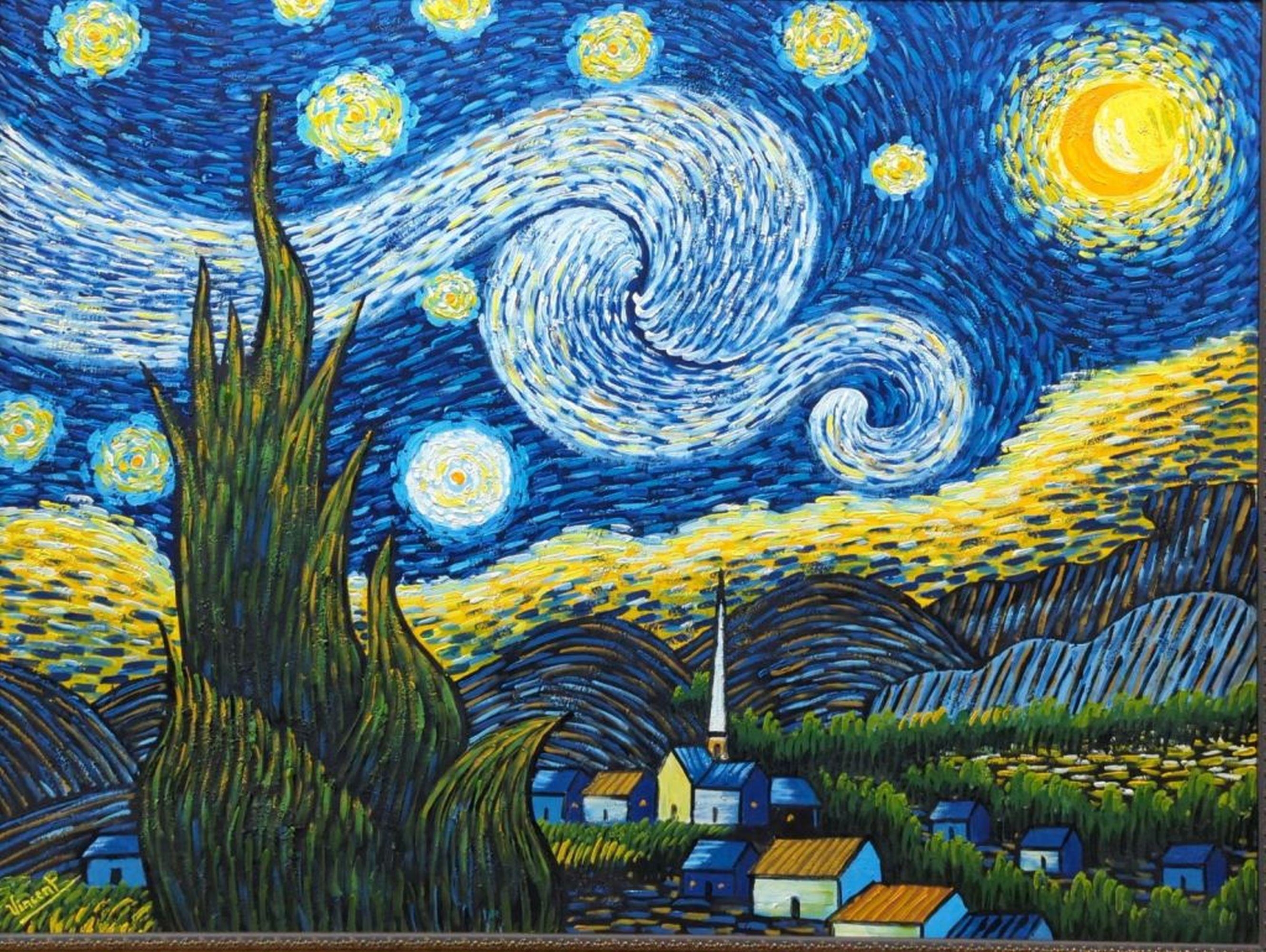 Artwork by Vincent van Gogh, Starry Night, Made of Oil on Canvas