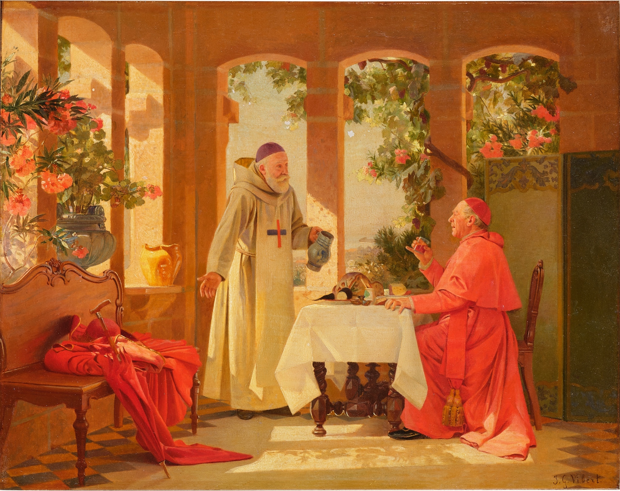 Jehan Georges Vibert | Lunch on the Veranada | MutualArt
