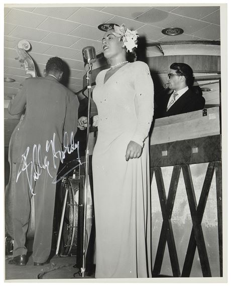 Nat Singerman | Vintage black and white stage photograph of Billie Holiday  | MutualArt