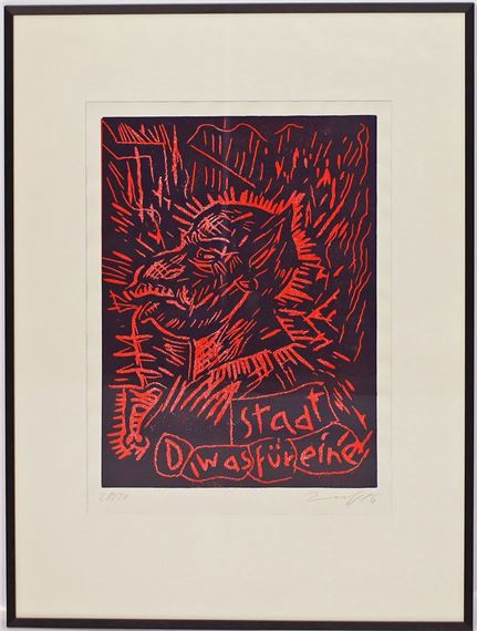 "D, was für eine Stadt" by Jörg Immendorff, 1986