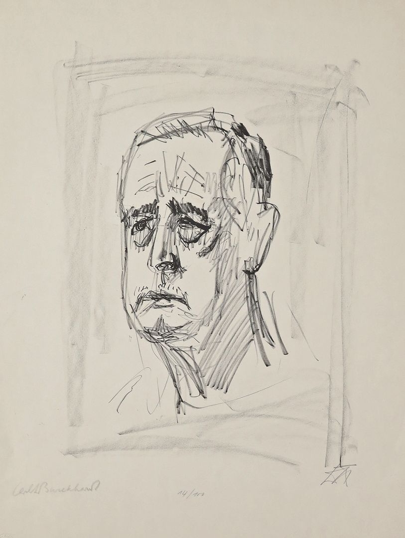 Artwork by Otto Dix, Bildnis Carl Jacob Burkhardt II, Made of lithograph on laid paper