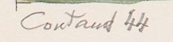 Lucien Coutaud signature on watercolor, gouache, 1944.