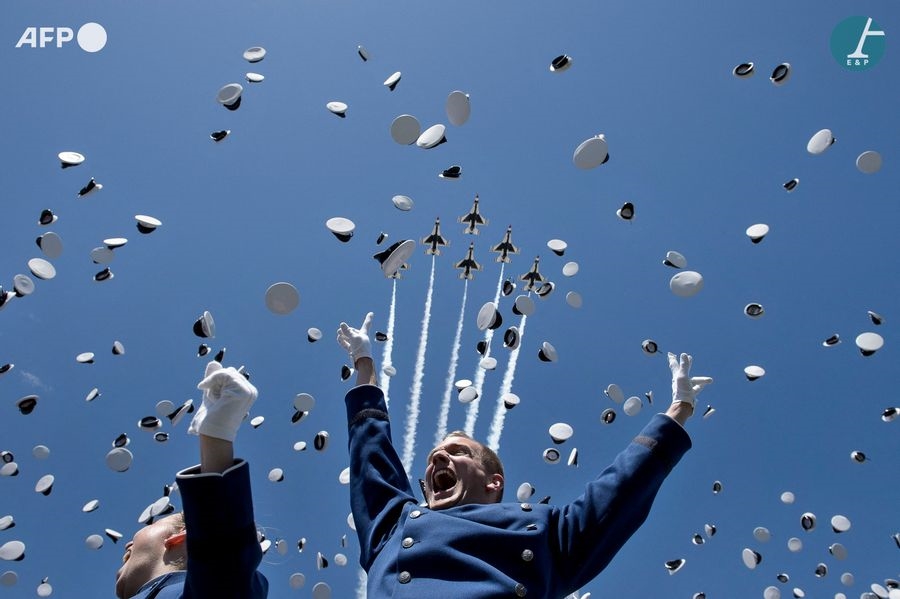 Artwork by Brendan Smialowski, U.S. Air Force Academy cadets at graduation ceremony. Colorado Springs, Made of Pigment print on Hahnemühle baryta paper