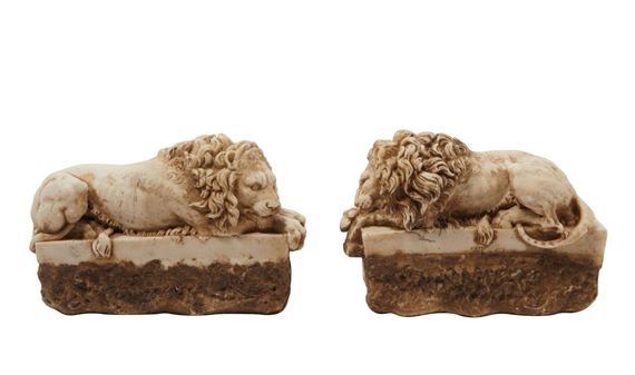 Antonio Canova | Paire de lions couchés (ca. 1900) | MutualArt
