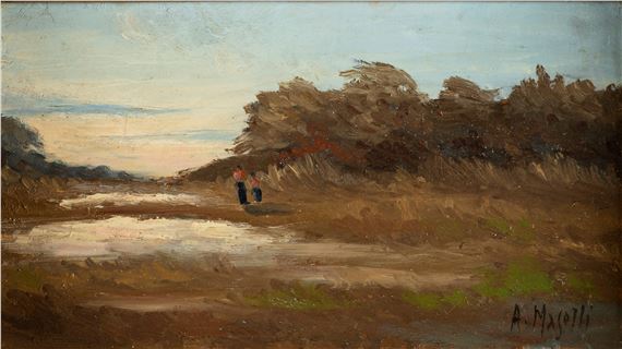 Landscape with figures - Augusto Maselli