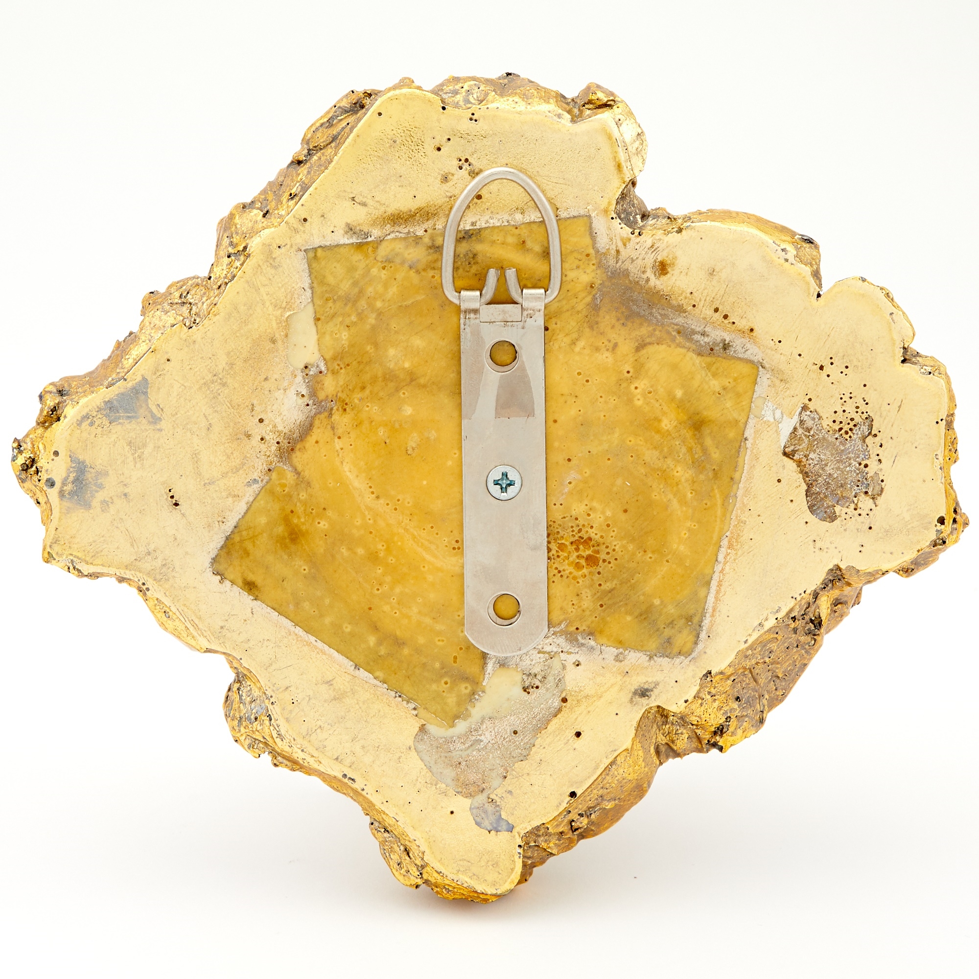 Juan Montoya Juan Montoya Gold Painted Plaster Rock Sculpture