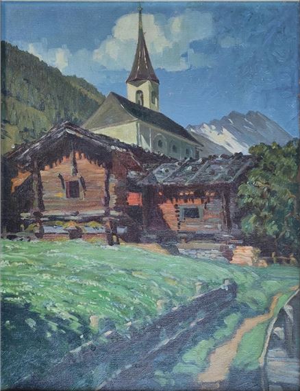 "Pfarrkirche St. Martin in Kippel im Lötschental" im Katon Wallis in der Schweiz by Iwan Edwin Hugentobler