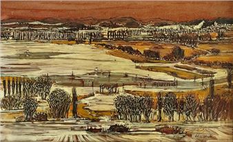 "Insel Reichenau" mit Pappelallee - Walter Hangarter