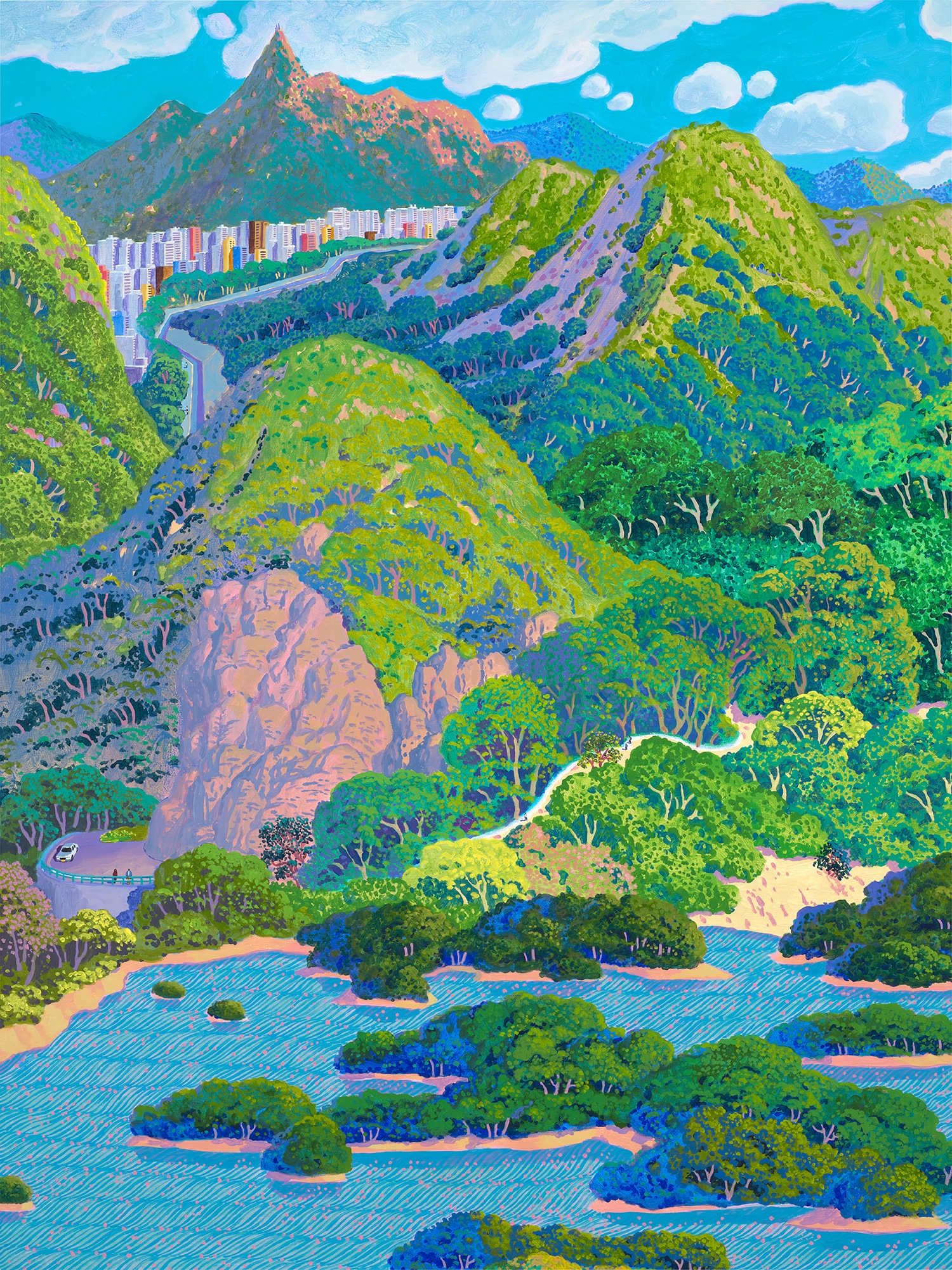 Artwork by Stephen Wong Chun Hei, MacLehose Trail: Section 10, Made of acrylic on canvas
