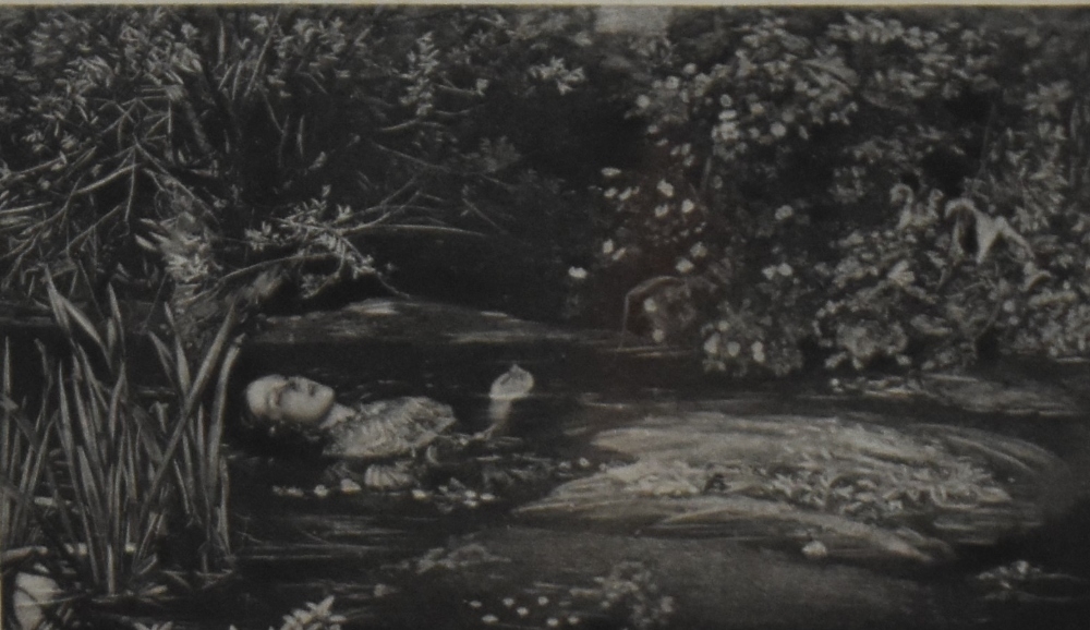 Artwork by John Everett Millais, Ophelia, Made of monochrome print