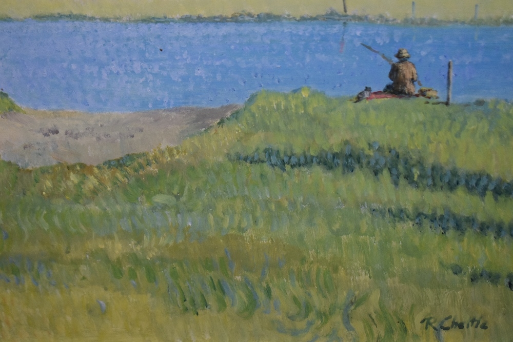 R. Chettle | Fisherman by a river | MutualArt