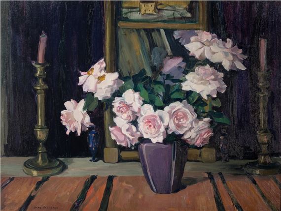 Still Life of Pink Roses by Jane Peterson