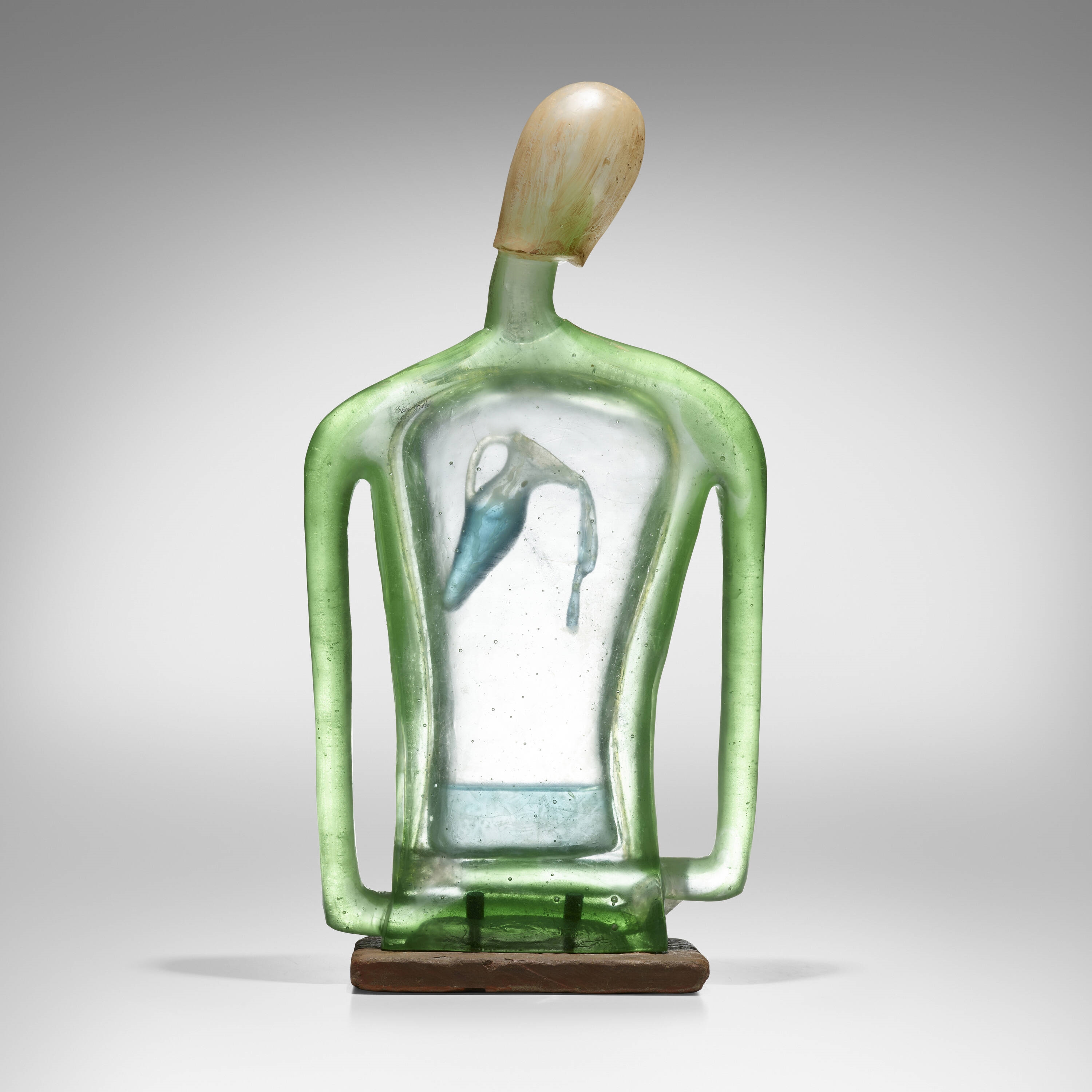 Artwork by Robin Grebe, Ablution, Made of painted cast glass, stone