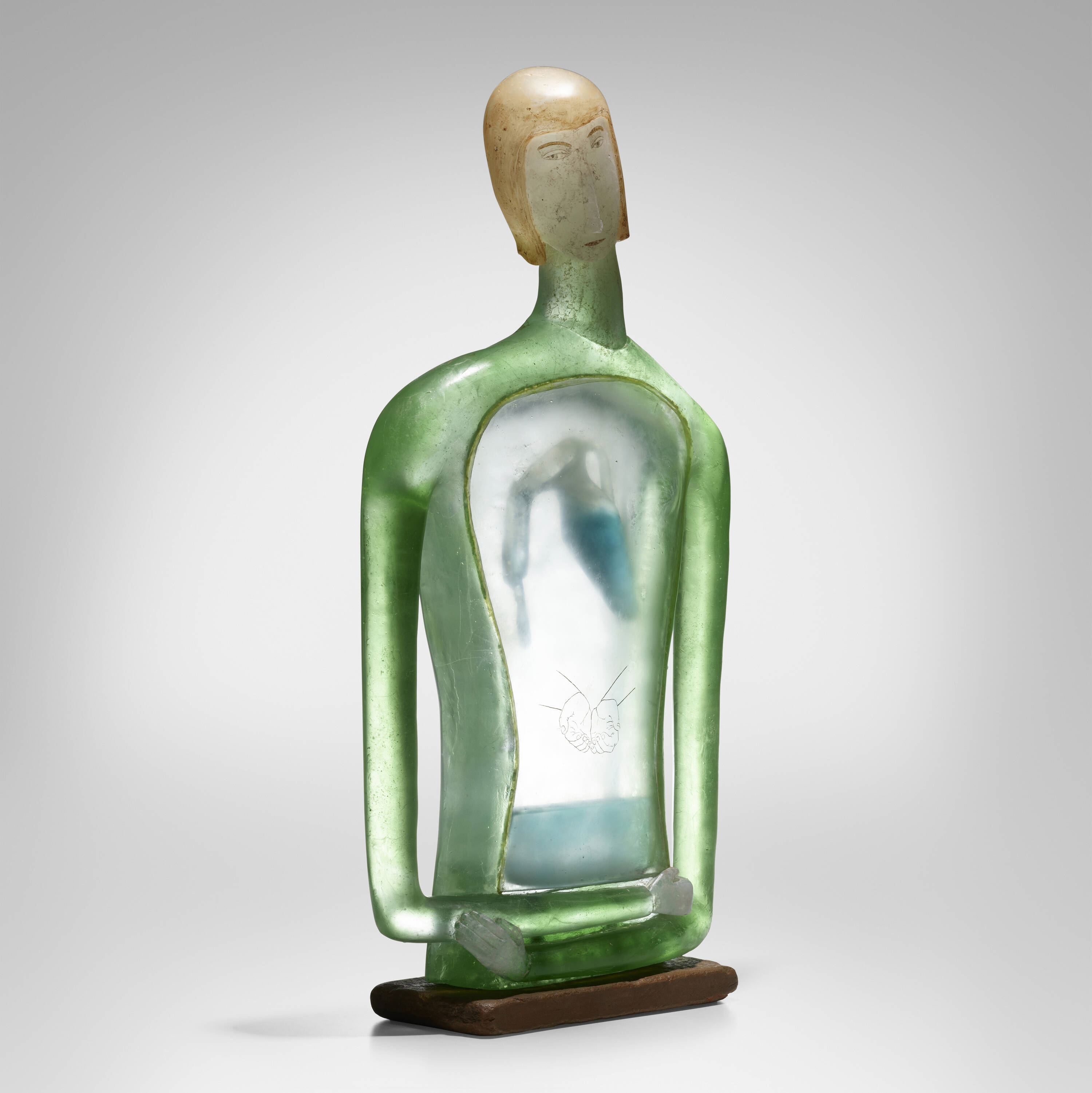 Artwork by Robin Grebe, Ablution, Made of painted cast glass, stone