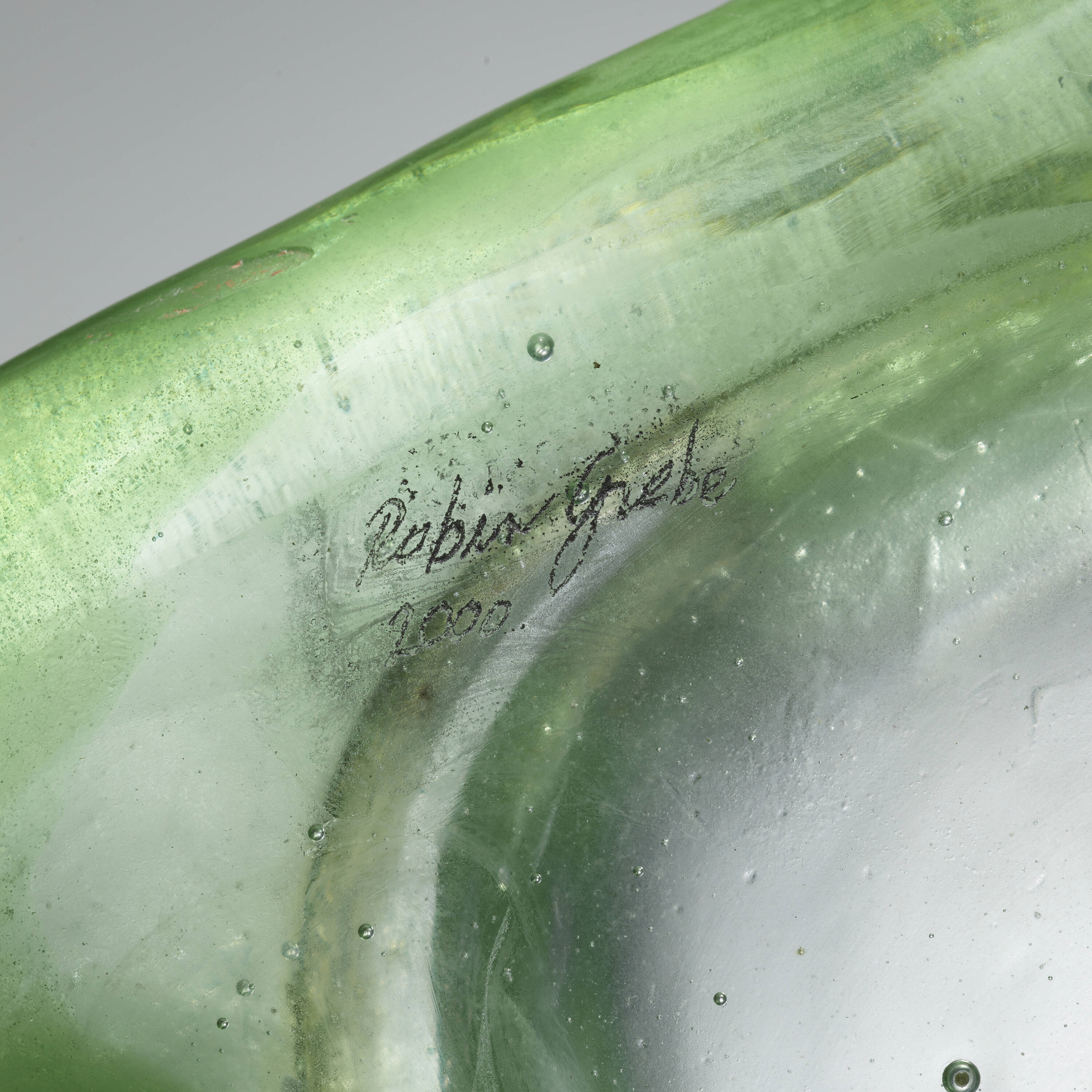 Artwork by Robin Grebe, Ablution, Made of painted cast glass, stone