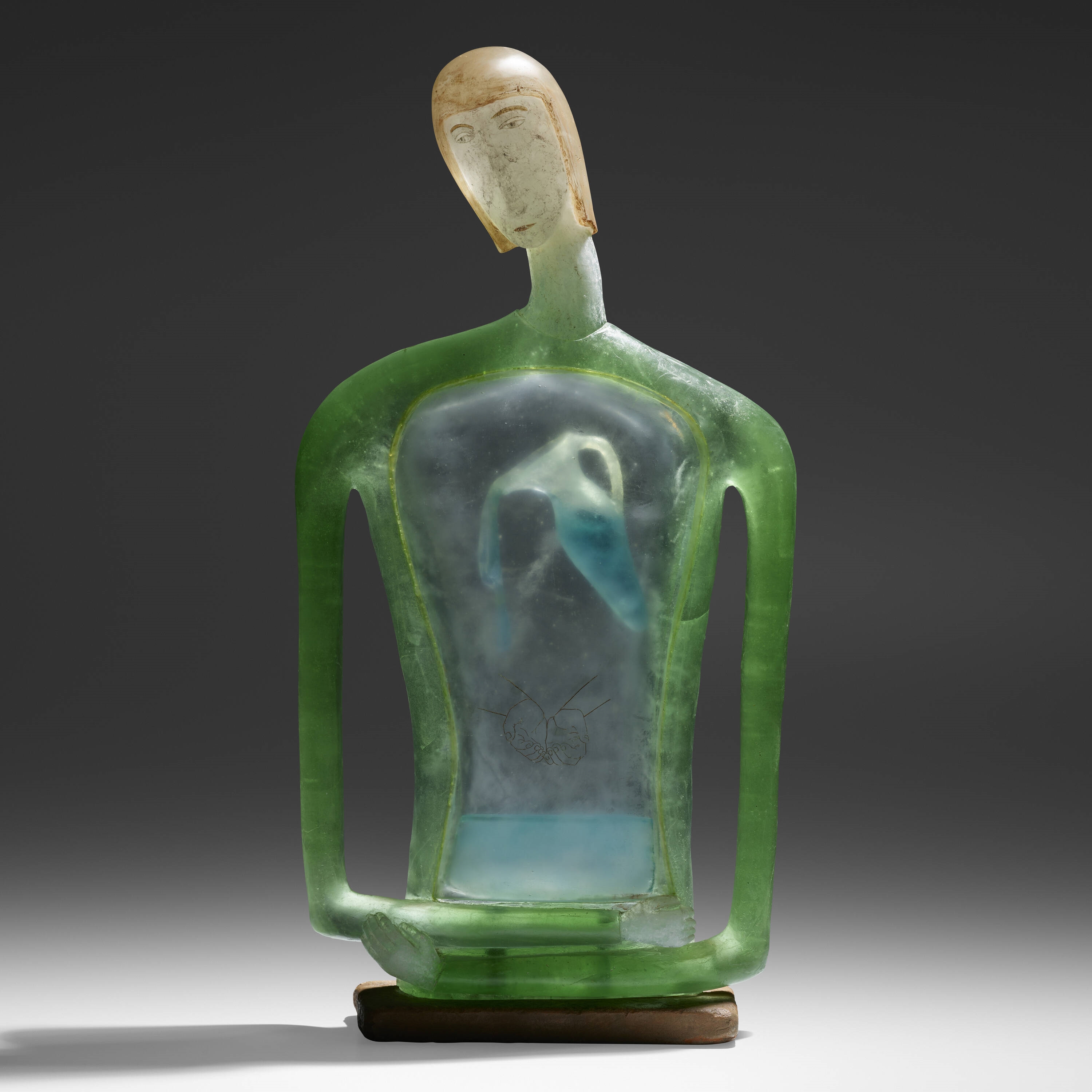 Artwork by Robin Grebe, Ablution, Made of painted cast glass, stone