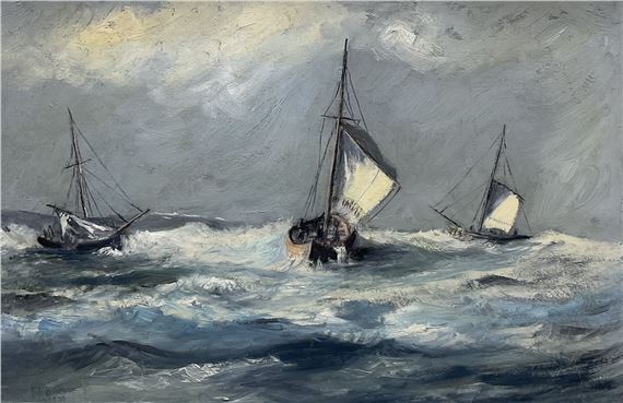Frank Blinkhorn | Fishing Boats in Rough Seas | MutualArt