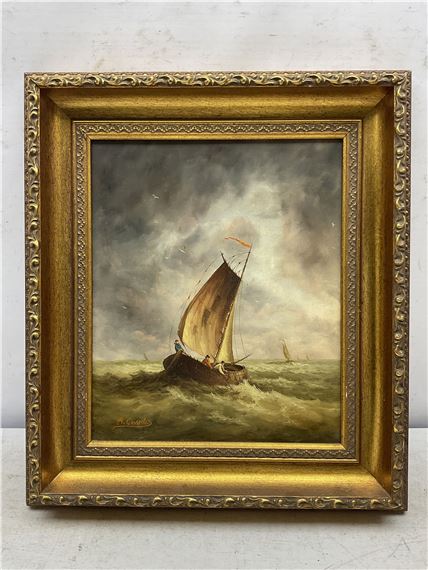 Ronald Cavalla | Fishing Boat on a Stormy Sea | MutualArt