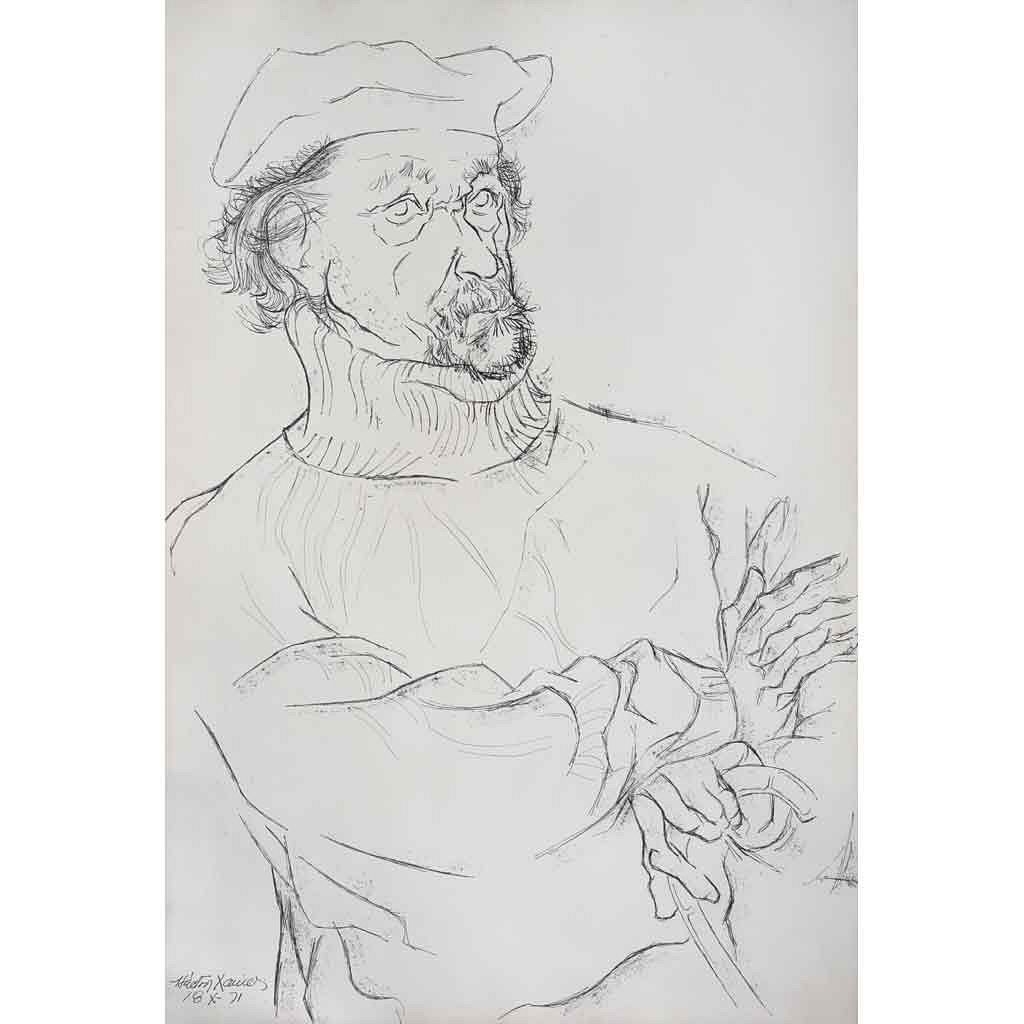 Artwork by Héctor Xavier, Retrato de Chucho Reyes, Made of Tinta sobre papel