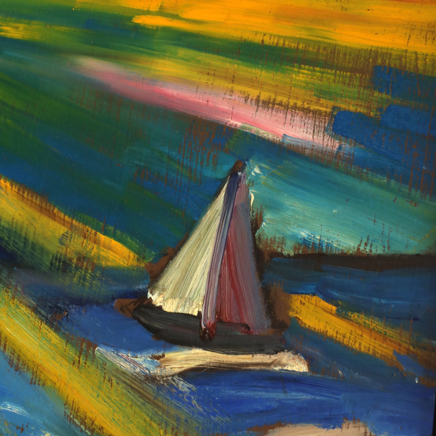 Artwork by Julius Kramer, Seagulls, Made of oil on board