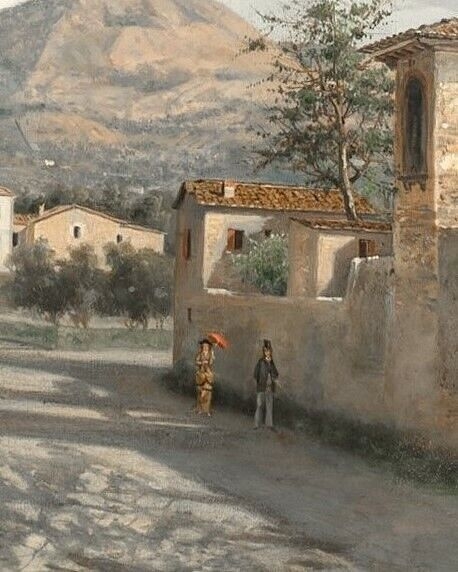 Artwork by Lusignano de Cuppis, VIEW OF SAN NICOLO, SARDINIA, Made of OIL PAINTING