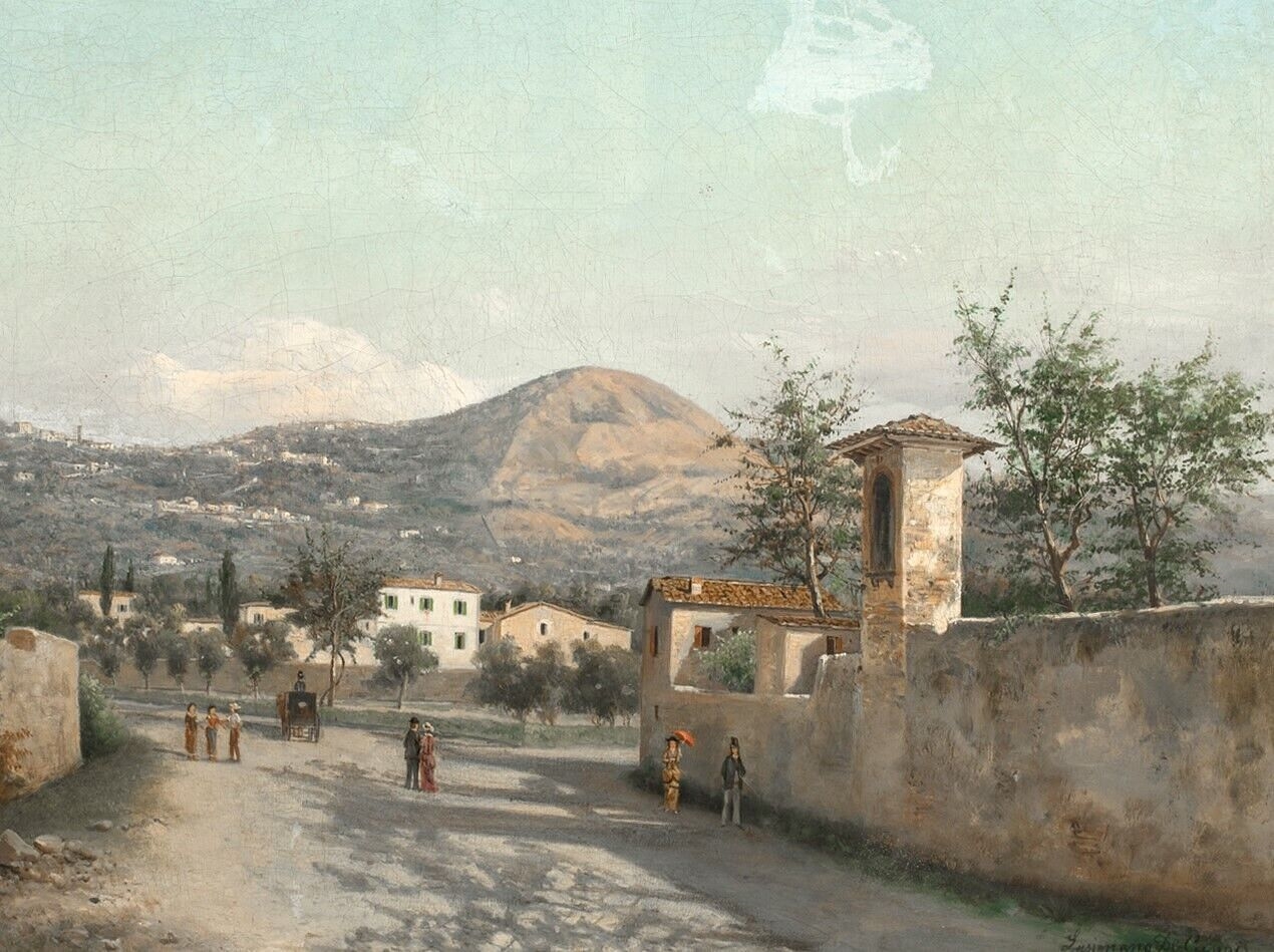 Artwork by Lusignano de Cuppis, VIEW OF SAN NICOLO, SARDINIA, Made of OIL PAINTING