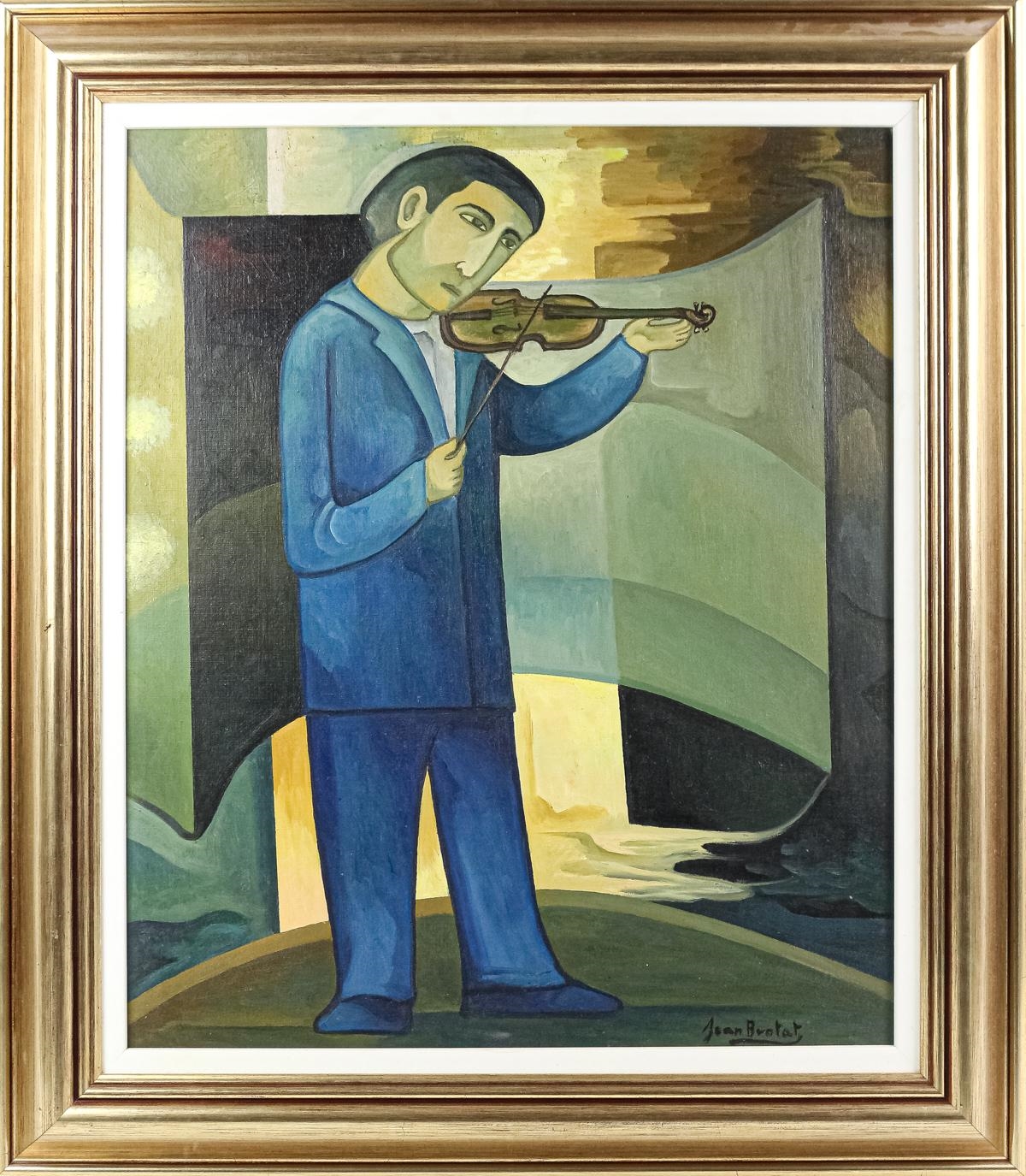 Artwork by Joan Brotat Vilanova , Personaje tocando el violín, Made of oil on canvas