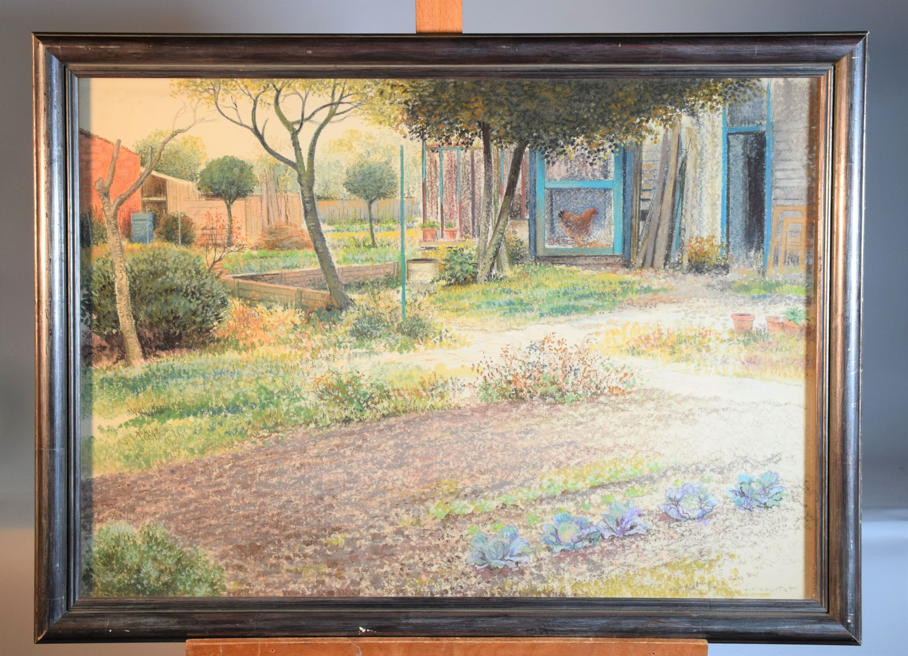 Artwork by Jean Claude Courtat, "Le potager", Made of Pastel