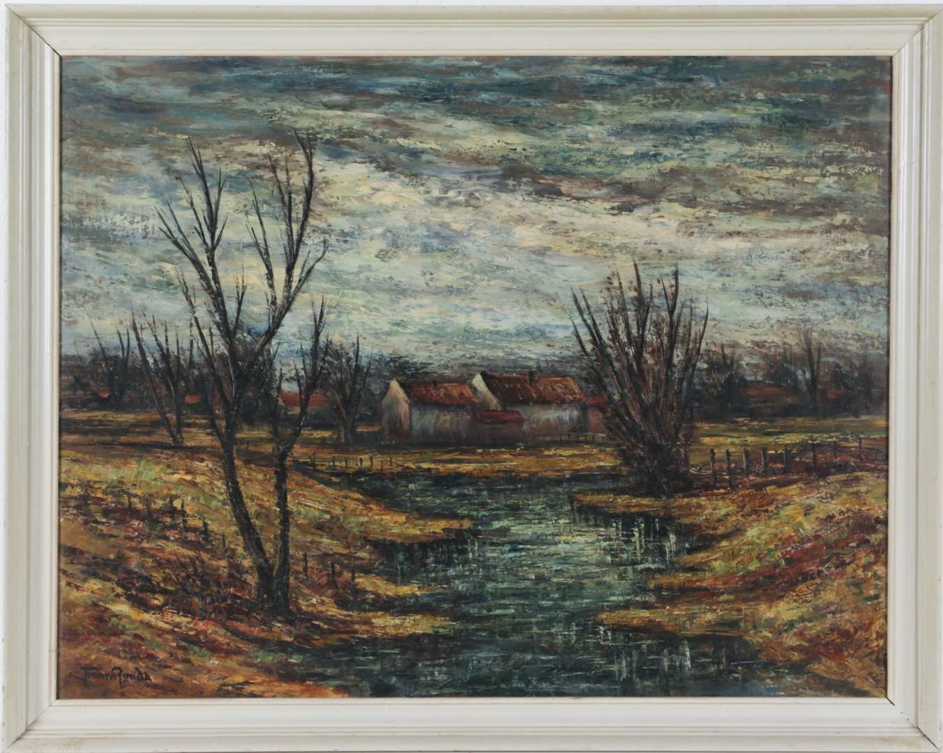 Artwork by Frans Ronda, Waterlandschap, Made of board