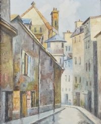 Artwork by Göthe Sundgren, Sydländsk stad, Made of Oil on panel