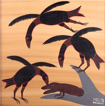 Crocodile and birds - Hashim Mruta